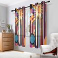 thumbnail image 2 of Yayeee Window Curtains Set of 2 for Living Room Light Filtering 63"x52", Futuristic Sun, 2 of 7