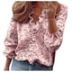 thumbnail image 1 of Ploknplq Elbow Length Tee Shirts for Women,Gradient Shirt,Tunic Tee,V-Neck Casual Short Print Sleeve T-Shirt Top Solid Ruffle Blouse,3/4 Sleeve Tunic Tops for Women,Top for Women Pink S, 1 of 5