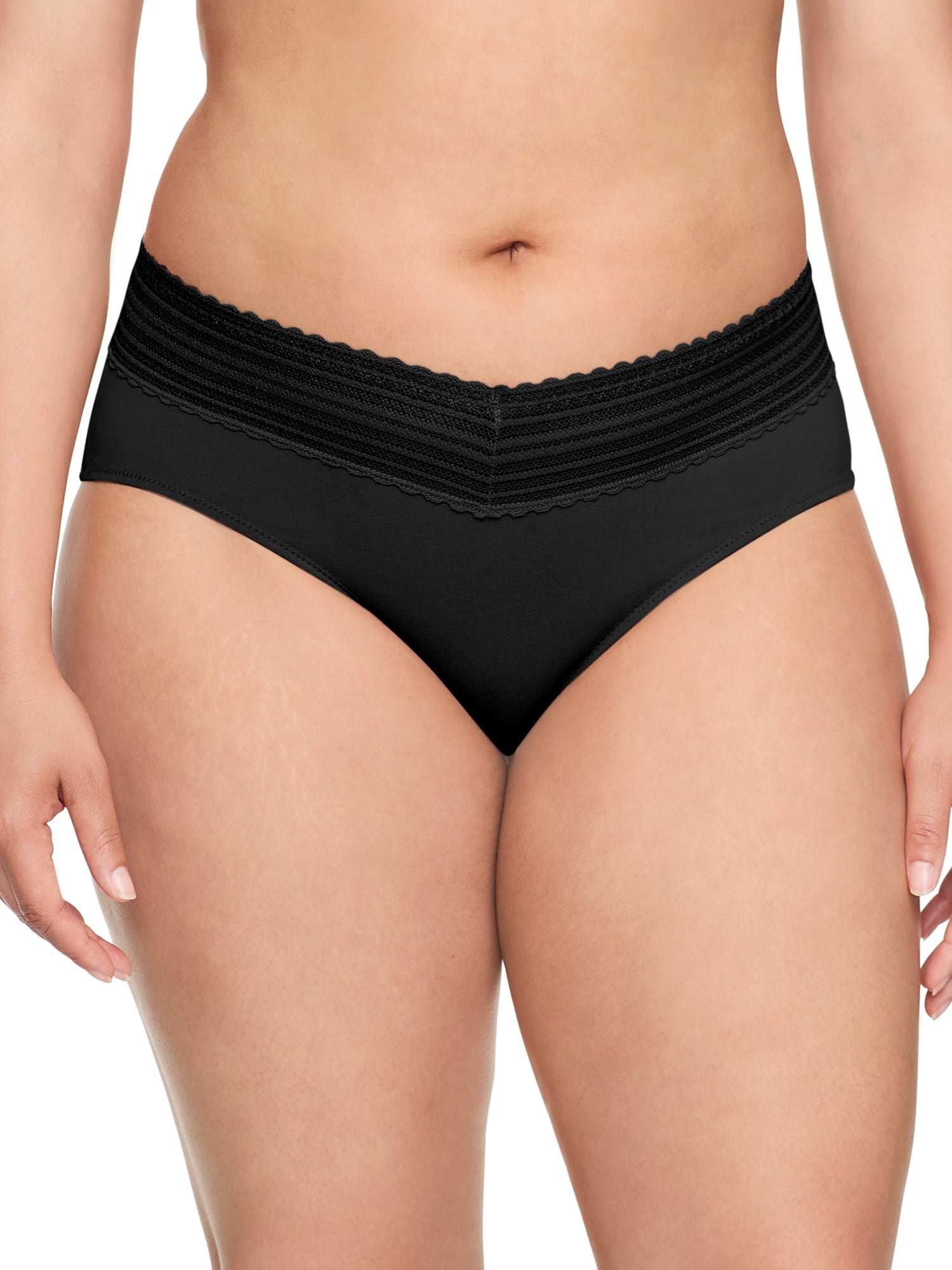 Warners® Blissful Benefits Women's Dig-Free Comfort Mid Waist Cotton Hipster with Lace 3-Pack S-3XL