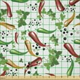 thumbnail image 2 of Ambesonne Food Fabric by the Yard Microfiber, Mexican Colorful Peppers Art, 2 Yards, Dark Pink Green and Orange, 2 of 2
