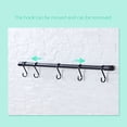 thumbnail image 5 of KAIYING Kitchen Utensil Rack with Removable S Hook for Hanging Pots and Pans, Black Rod Hooks for Mugs, Wall Mounted Kitchen Rail Organizer, Aluminum,(5 Hooks), 5 of 9