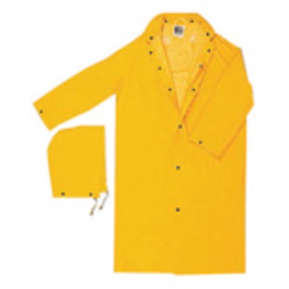MCR Safety Size 3X Yellow 49'' Classic Plus .35 mm Polyester And PVC 2-Piece Coat With Detachable Hood And Corduroy Collar