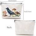 thumbnail image 3 of Bolsas de maquillaje con diseño de setas de pájaro para bolso, neceser multifunción con cremallera metálica, neceser de viaje de polialgodón, neceser grande de almacenamiento., 3 of 9