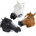 thumbnail image 4 of Máscara de caballo Brillar vestir cabeza de caballo de látex para adultos negro, 4 of 5