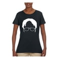 thumbnail image 2 of Wild Bobby, Office Dwight Glasses Face Silhouette Funny Schrute, Pop Culture, Women Graphic Tee, Black, Small, 2 of 4