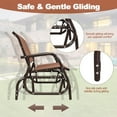 thumbnail image 5 of BOBOKY 2 Person Patio Glider, Outdoor Swing Bench, Rocker Glider Loveseat Chair with Heavy-Duty Steel Frame, Breathable Seat Fabric, Rocking Lounge Chair for Poolside, Garden, Backyard, Porch,Brown, 5 of 10