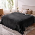 thumbnail image 3 of Ocuuziisu Electric Blanket 90" x 100" King Size Heated Blanket, Flannel and Sherpa, 10 Hour Auto-off, 9 Heat Settings, Fast Heating, Machine Washable, Black, 3 of 9