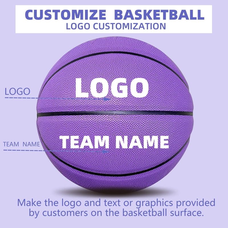Customized Basketballs,In&Outdoor Soft Leather Official Size 7/6/5 Ball For Boys Girls Basketball Gifts Game Training(Deflated)