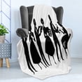 thumbnail image 4 of Cocktail Party Soft Flannel Fleece Blanket, Silhouette of People Dressed in 1950s Fashion at the Party Socializing, Cozy Plush for Indoor and Outdoor Use, 60" x 80", Black and White, by Ambesonne, 4 of 5