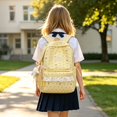 thumbnail image 2 of Weebloom Bow School Backpack For Kids Girls Cute Lace Print Full Coverage Casual Daypack Travel Large Bookbag Middle High School College Yellow, 2 of 5