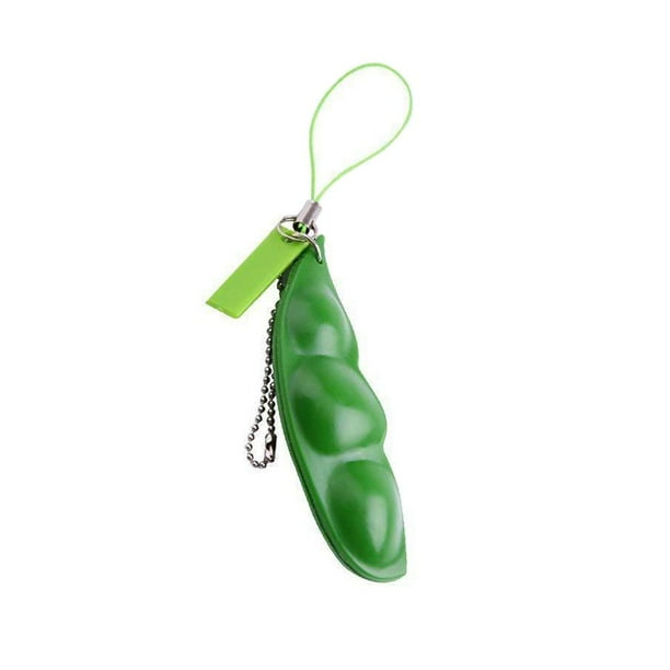 Sensory Press Toy Squeeze Pea Beans Aliviar El Estrés Juego Llavero