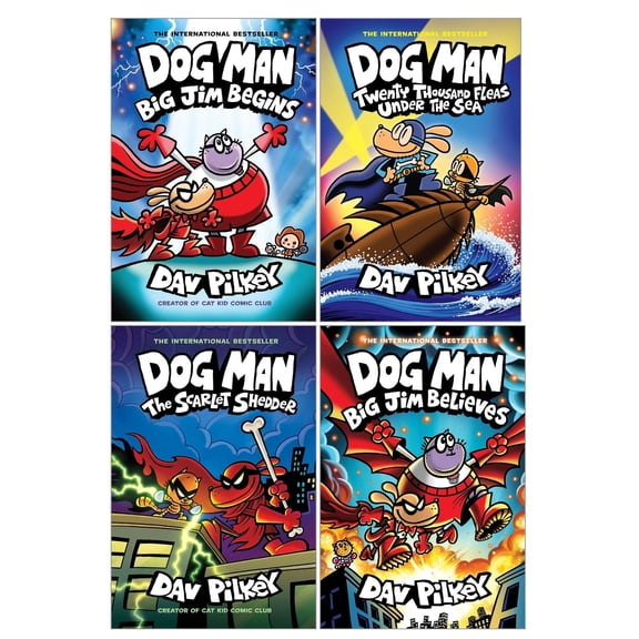 Dog Man Series by Dav Pilkey (Book 11-14) Collection 4 Books Set - Ages 7 - Hardback