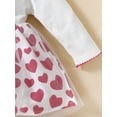thumbnail image 5 of Kiapeise Newborn Baby Girl Valentine 's Day Clothes Long Sleeve Elephant Heart Print Tulle Dress with Headband 2Pcs Outfit, 5 of 7