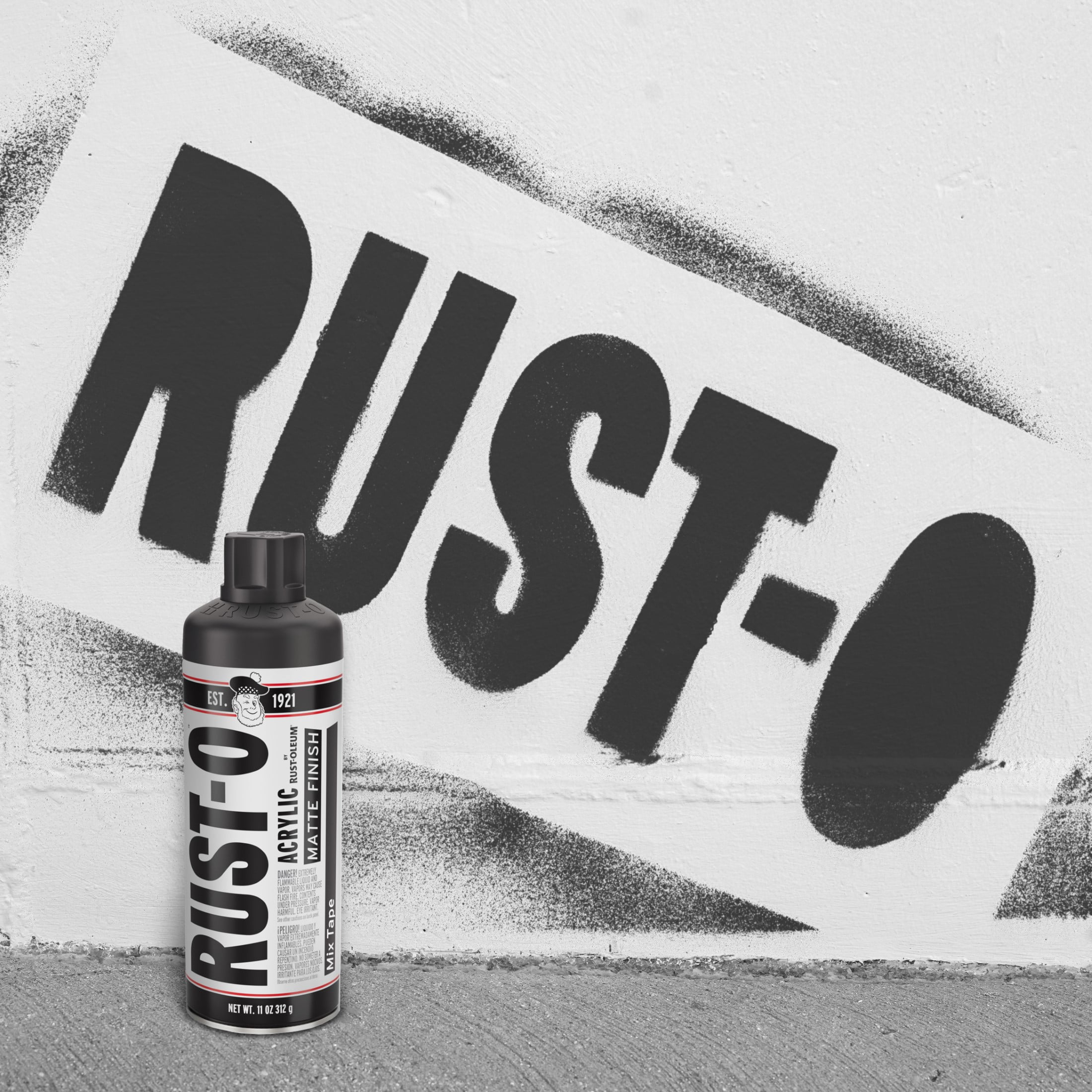 (2 pack) Mix Tape, Rust-Oleum Rust-O Acrylic Matte Spray Paint-392227, 11 oz