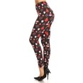 thumbnail image 2 of Women's Regular Red White Christmas Tree Pattern Printed Leggings, 2 of 3