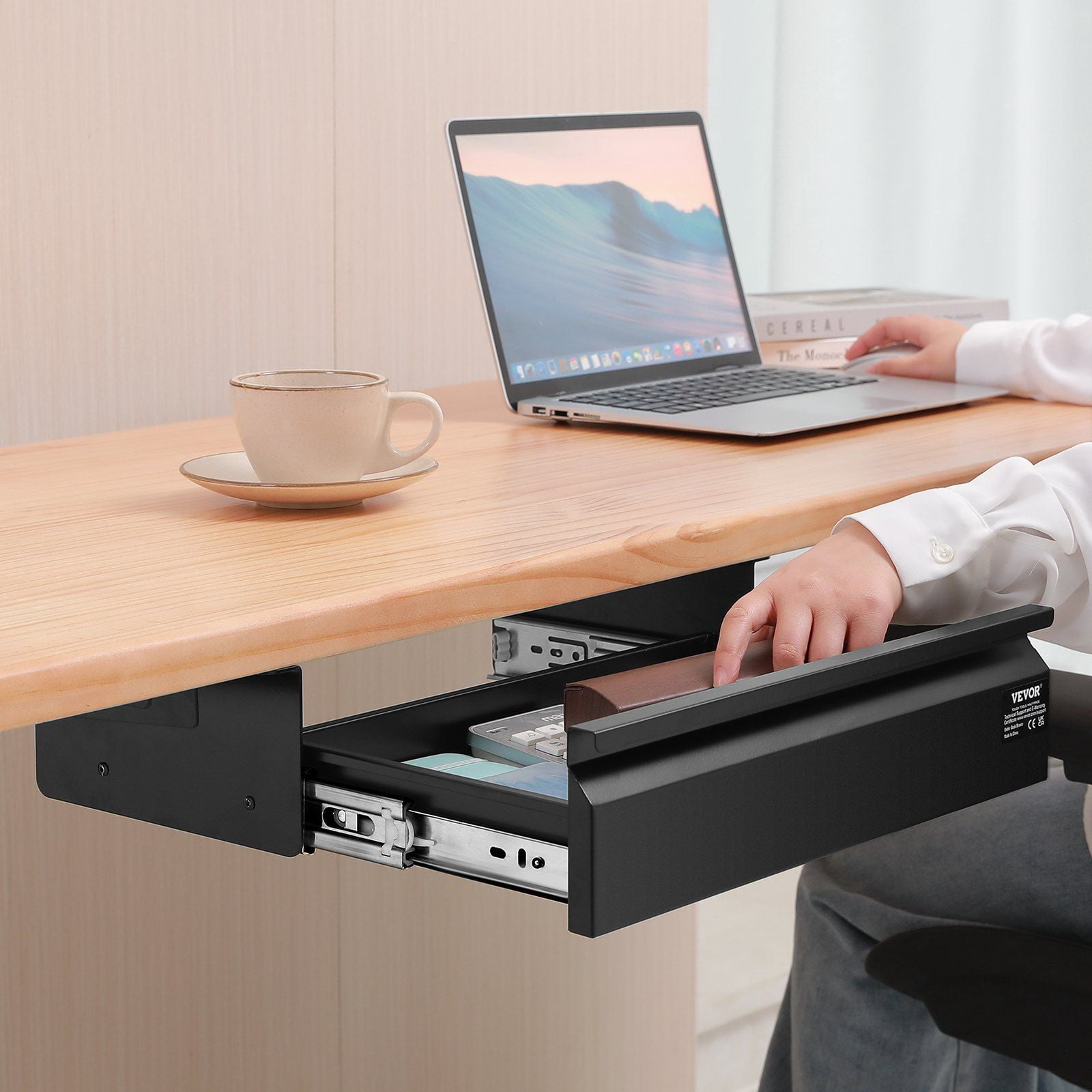 Space Saver Under Desk Drawer Organizer - Slide-Out Tray for Home Office & Small Spaces