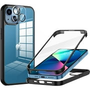 seacosmo iPhone 13 Case, with Built-in Tempered Glass Screen Protector+1 Pack Camera Lens Protector, Military Grade Protection/Scratch Resistant/Ultra-Thin Phone Case for iPhone 13