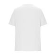 thumbnail image 4 of Liquidation! Hauts Grande Taille pour Femmes, Blouse à Manches Courtes d'Été pour Femmes, Haut Décontracté Uni à Col Rond et Manches Courtes pour Femmes, 4 of 5