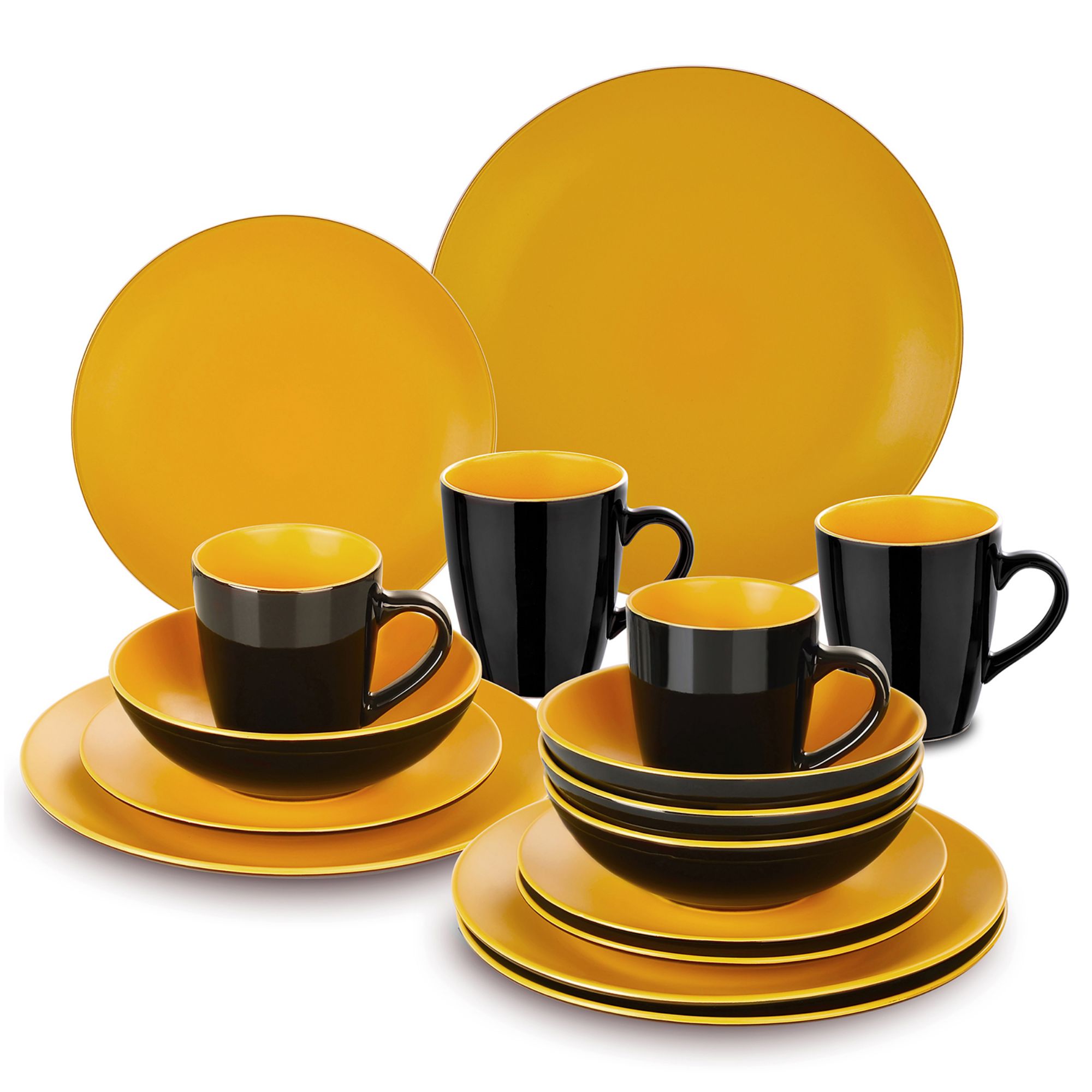 vancasso Dinnerware Sets, Stoneware Dinner Set for 4, 16Piece Round