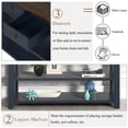 thumbnail image 5 of GZXS 48.8-Inch Rectangle Console Table with 3 Drawers and 2 Shelves, Vintage American Style Sofa Table behind Couch for Living Room or Hallway (Blue+Brown), 5 of 10