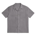 thumbnail image 5 of Men's Cotton Short Sleeve T-Shirt With Pocket, Casual Button Down Top, Crewneck, Relaxed Fit, Soft, Breathable Fabric for Daily Wear, Work, Travel, | Zenithor,Gray 2XL, 5 of 8