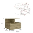 thumbnail image 3 of Floating Nightstand With Drawer And Open Shelves, 3 of 7
