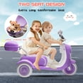 thumbnail image 5 of QEEKA 12V Electric Kids Motorcycle,2 Seater Ride on 3 Wheel Scooter,Multi-function player,USB,Bluetooth,light,Backseat flip adult seat,Oversized Storage Box for kids Aged 3-6,Purple, 5 of 10