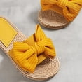 thumbnail image 3 of Sandalias planas abiertas Slotas de nudo de la proa Sandalias al aire libre Boho (40) Amarillo, 3 of 8
