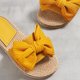 thumbnail image 4 of Sandalias planas abiertas Slotas de nudo de la proa Sandalias al aire libre Boho (36) Amarillo, 4 of 8