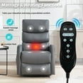 thumbnail image 2 of Manual Recliner for Living Room, Holaki Faux Leather Rocker Recliner with Massage and Heat, Adjustable 360° Swivel Rocker Recliner Chair for Adults, Single Recliner Chair for Bedroom Nursery, Gray, 2 of 7