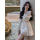 thumbnail image 2 of Vestido corto informal de chifón para mujer, minivestido elegante de una pieza de manga larga, estilo playero, ropa de oficina, moda coreana, verano, 2024, 2 of 5