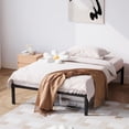 thumbnail image 1 of 14-pulgada tamaño completo-size negra metal marco de cama: con almacenamiento space, high bearing capacity, heavy-duty sturdy mattress foundation, easy to assemble, no box spring required, 1 of 5