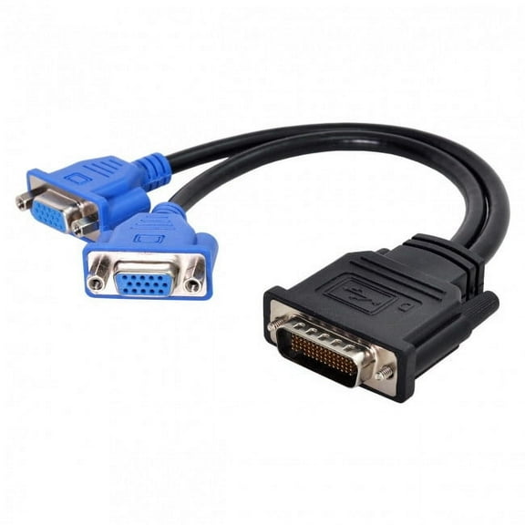 FVH DMS-59pin Male to Dual 15Pin VGA RGB Female Splitter Extension Cable for PC Graphics Card