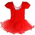 thumbnail image 4 of URMAGIC Toddler Little Girls Short Sleeve Rhinestone Tutu Ballet Dress Dance Leotard Dancewear, 4 of 5