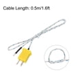thumbnail image 2 of 10pcs K Type Thermocouple Mini Connector Temperature Sensor Fiberglass 1.6ft -50 to 400°C(-58 to 752°F), 2 of 6