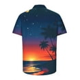 thumbnail image 5 of Ecqkame Men's Hawaiian Tops Short Sleeve Tropical Floral Printed Shirts Button Down Holiday Vacation Beach Shirt Clothings Blue-D M, 5 of 5