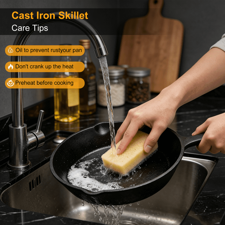 TAIMASI 8-Inch Pre-Seasoned Cast Iron Skillet photo 2
