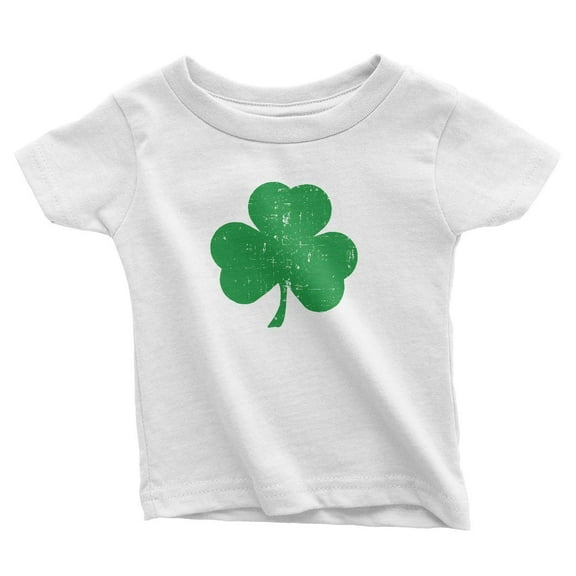 NYC Factory Screen Printed Distressed Shamrock Toddler T-Shirt Tee 2T 3T 4T Irish Green White, 4T