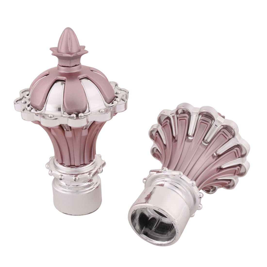Household Plastic Curtain Drapery Rod Ends Ball Cap Finials Rose Gold Tone 28mm Dia 2pcs Household Plastic Curtain Drapery Rod