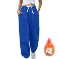 thumbnail image 2 of TRUBKH Fleece Pants Women High Waisted Pants for Women Winter Pants Butt Lifting Leggings for Women Ribbed Leggings Women Pants for Women Blue 2xl, 2 of 9