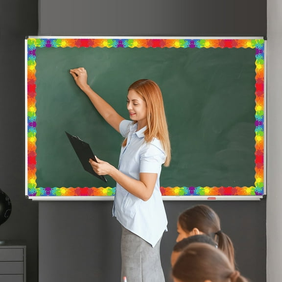 WRITWAA 12-Pack Multi-Colored Magnetic Bulletin Board Trim Strips for Classroom, Party, and Home Decoration