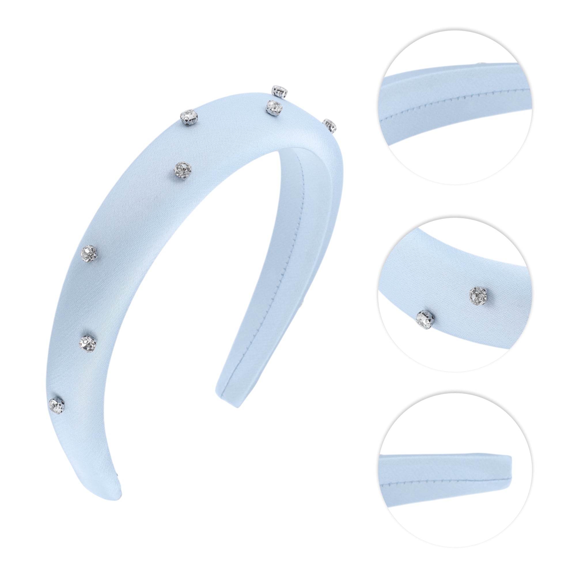 Unique Bargains Durable Beautiful Solid Rhinestone Headbands for Women 1 Pc Blue