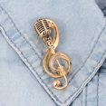 thumbnail image 3 of Xinyolin Microphone Brooch - Solid Exquisite Alloy Golden Silver Color Music Note Brooches for Party, 3 of 8