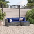 thumbnail image 1 of vidaXL 4 Piece Garden Lounge Set with Cushions Grey Poly Rattan, 1 of 5
