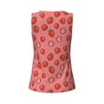 thumbnail image 5 of Xecao Red Strawberry print women's scoop neck, loose-fit workout tank tops for the gym., 5 of 9