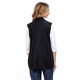 thumbnail image 3 of Turtle Bay New York Women's Long Sleeveless Open Front Soft Shawl Collar Vest, 3 of 7