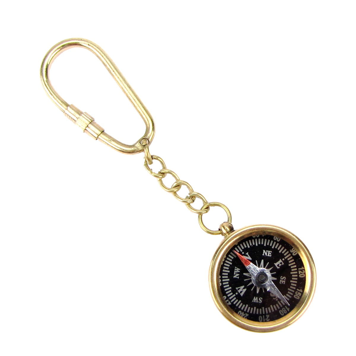 A Lot of 50 Brass Compass keychain Compass keychain Marine Nautical Key Ring 