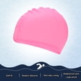 thumbnail image 4 of Uxcell 2-Pack Gorro de Natación de Silicona en Forma de Lágrima para Mujeres y Hombres, Sombrero de Natación Impermeable No Deslizante Duradero [Rosa], 4 of 6