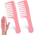 thumbnail image 1 of Peine de dientes anchos, 3 piezas, peine desenredante, peine de rizos de plástico, peines de dientes grandes para mujeres, peinado mini, 1 of 5
