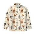 thumbnail image 4 of Uorisanigo Girls Half Zip Pullover Sweatshirt Oversized Athletic Tops Cute Dog Print Long Sleeve Pullover Top Kids Youth Back To School Sweatshirts Quarter Zipper Hoodies No Hood, 4 of 7